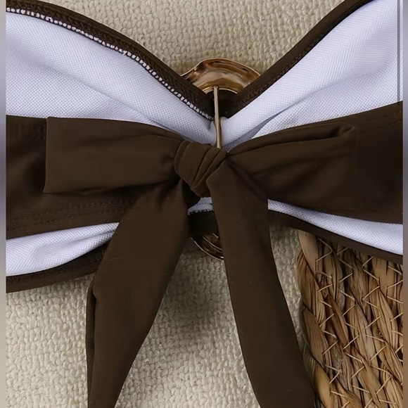 Chic Brown Bandeau Bikini Set - Picture 3 of 11